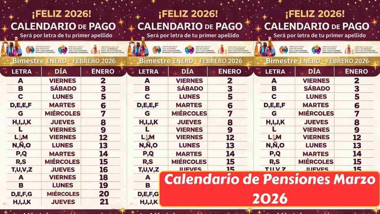 calendario pensiones marzo 2026